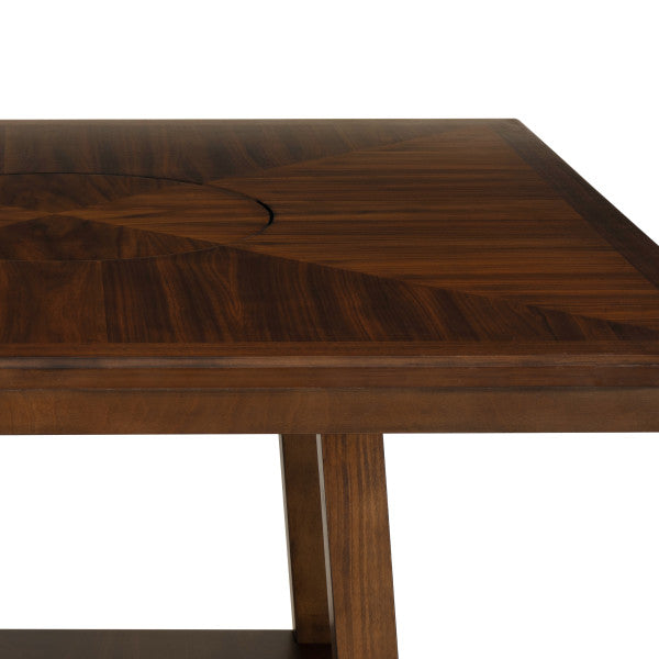 Seneca Brown Counter Height Table With Lazy Susan