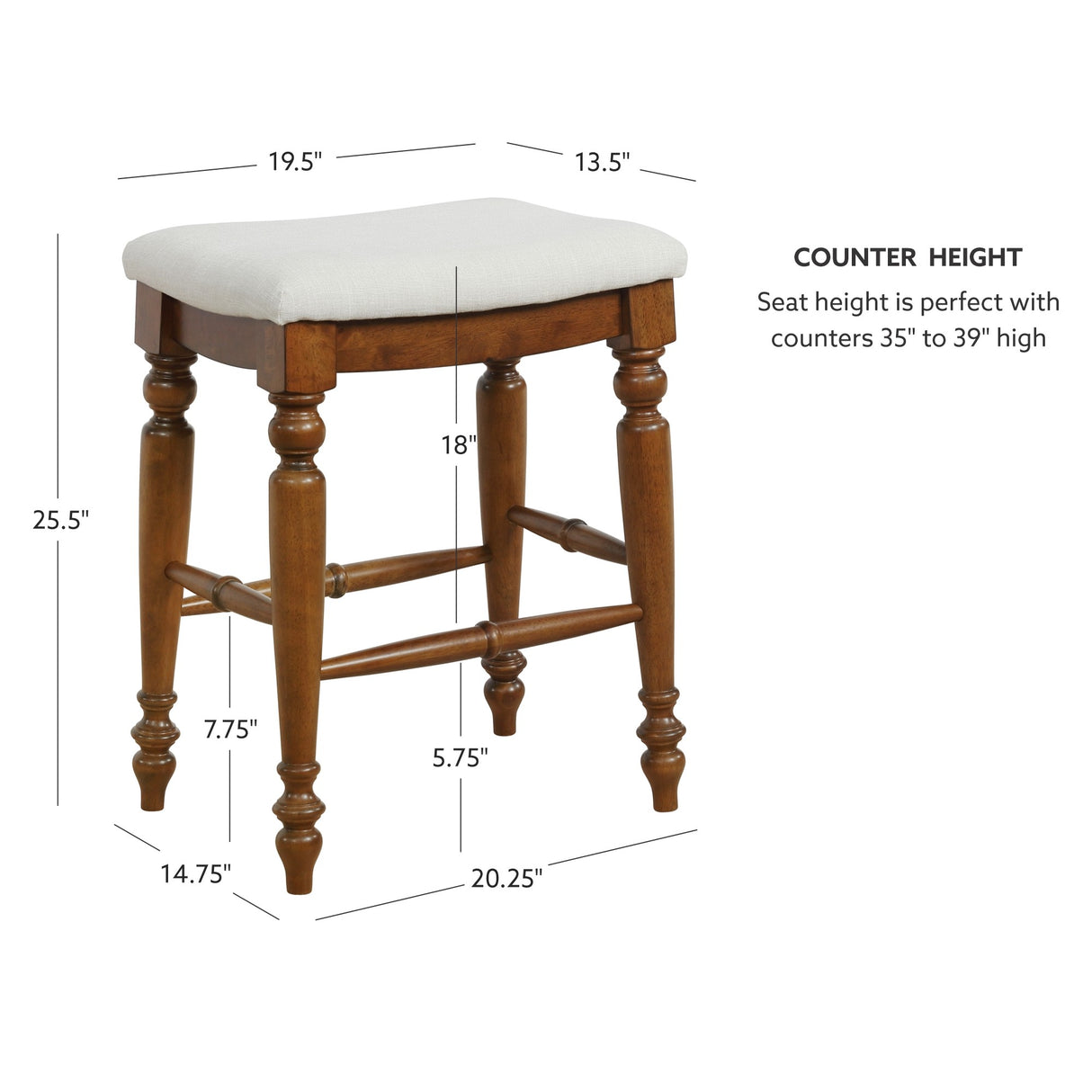 Marino Antique Backless Bar or Counter Stool