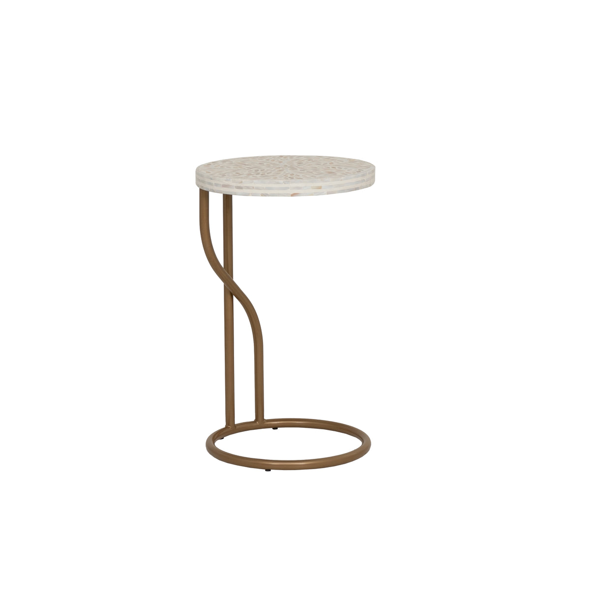 Capiz Round Metal Side Table