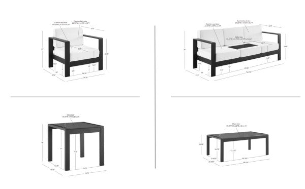 Key Largo 3 Seater 5PC Conversation Set