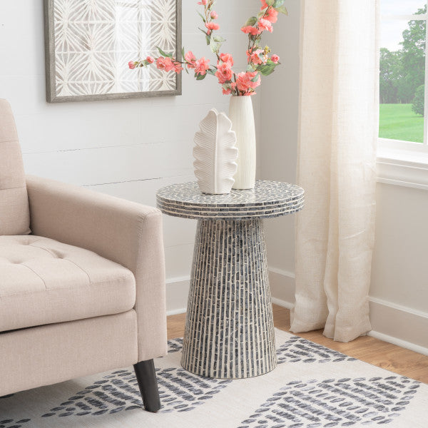 Capiz Black Side Table