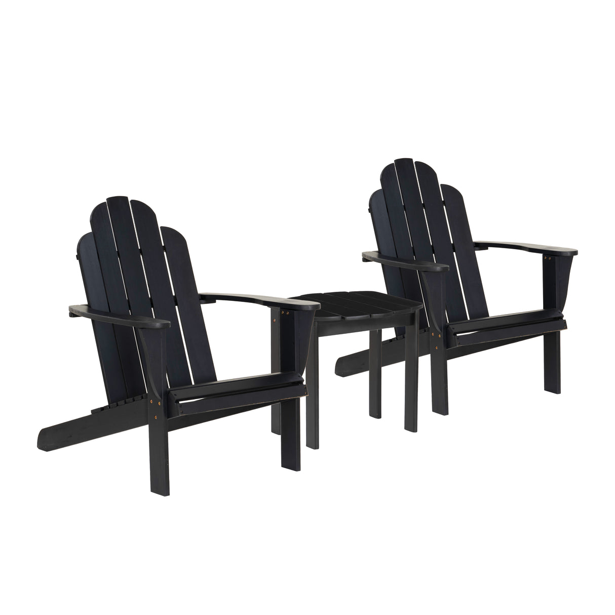 Adirondack Black 2 Chair 1 Table Set