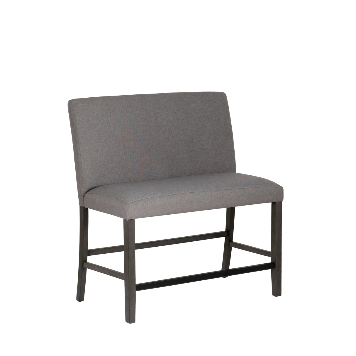 Seneca Gray Upholstered Counter Bench With Back