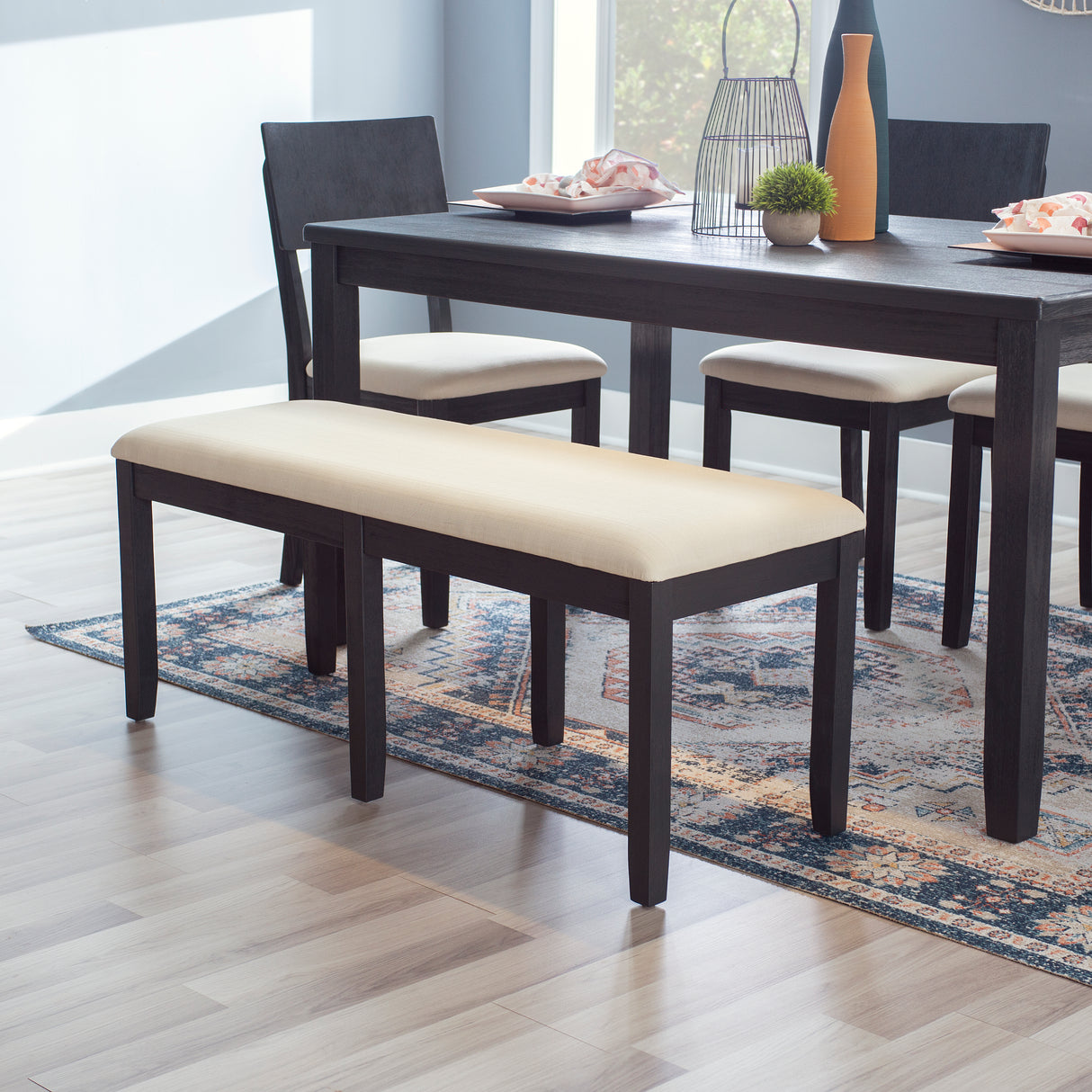 Jordan Dark Charcoal Backless Dining Bench