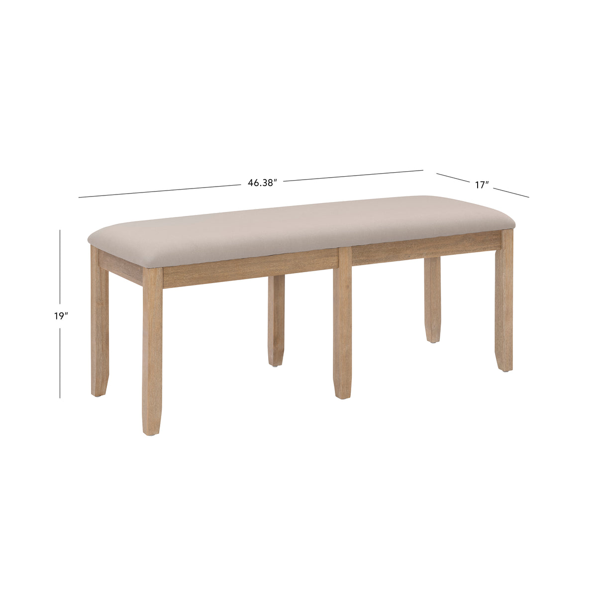 Jordan Dark Charcoal Backless Dining Bench