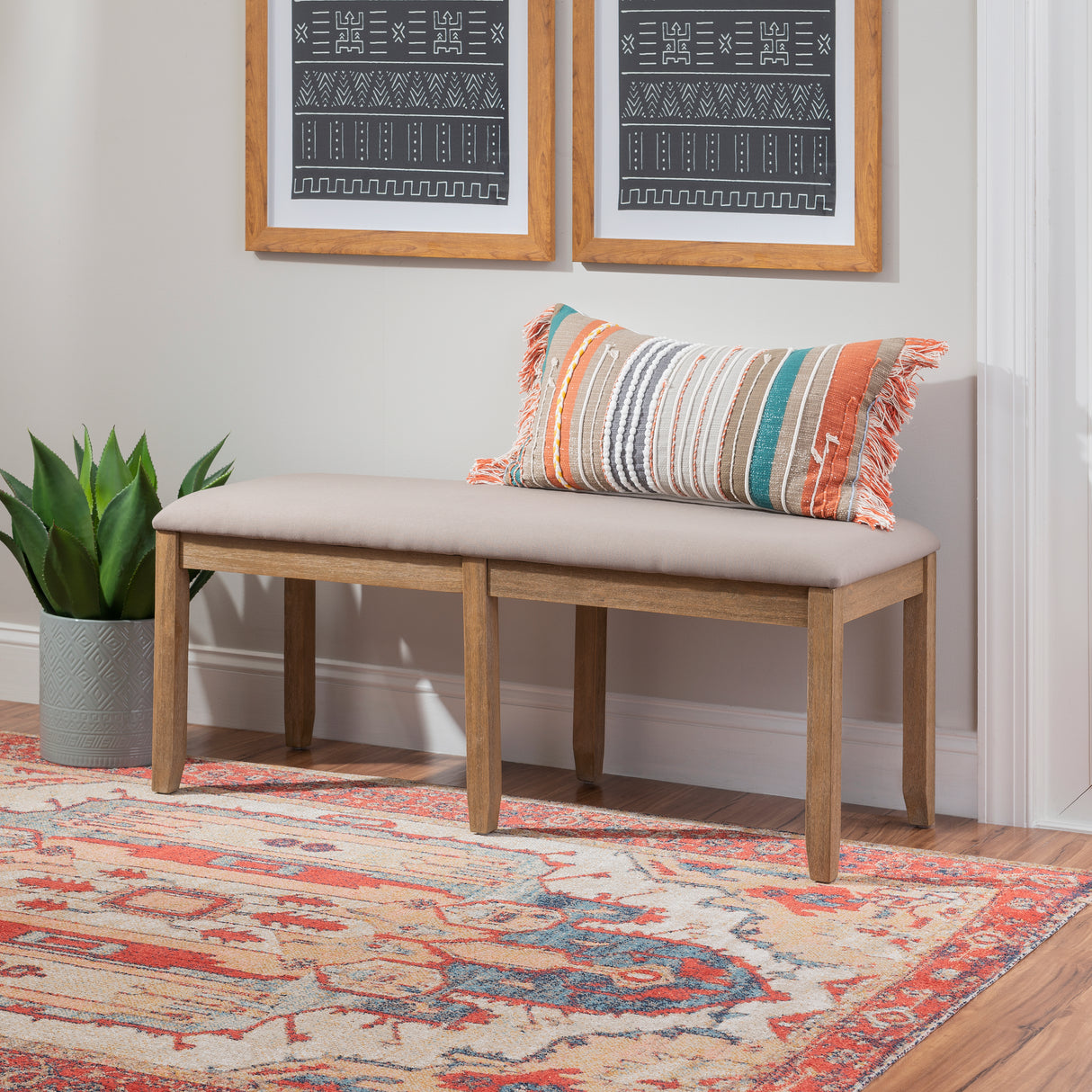 Jordan Dark Charcoal Backless Dining Bench