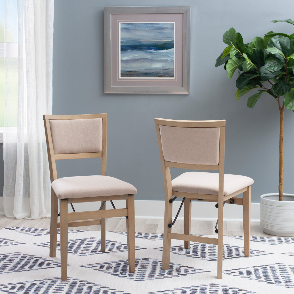 Keira Gray wash Padded Folding Chair