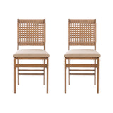 Natural Woven Back Folding Chair