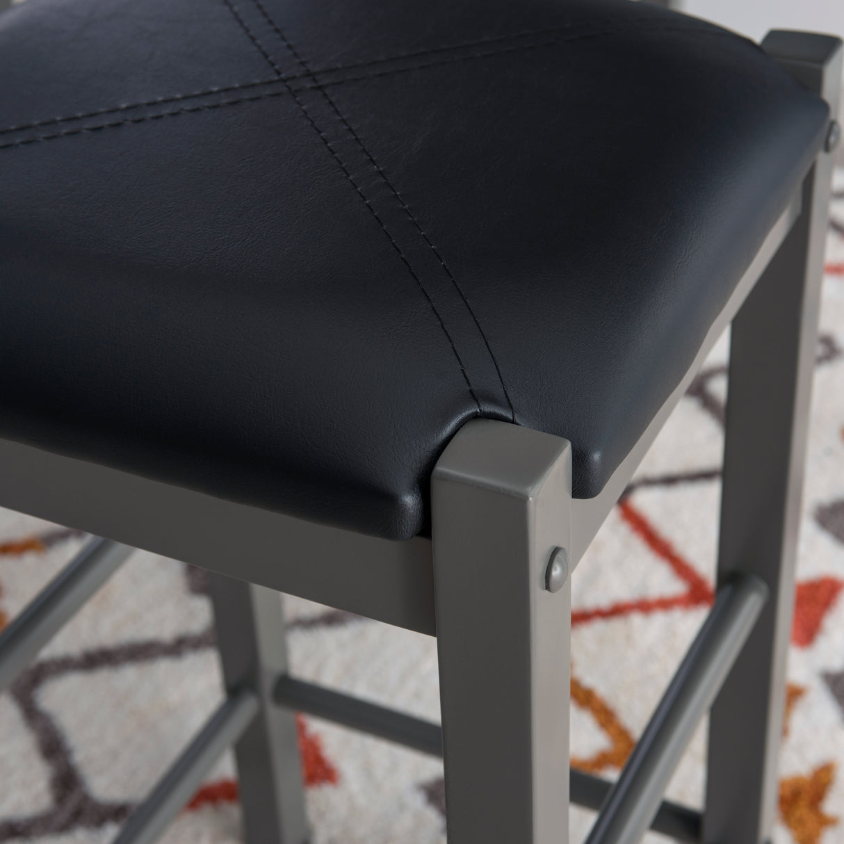 Lance Tavern Set Black With Faux Marble Top