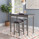 Lance Tavern Set Black With Faux Marble Top