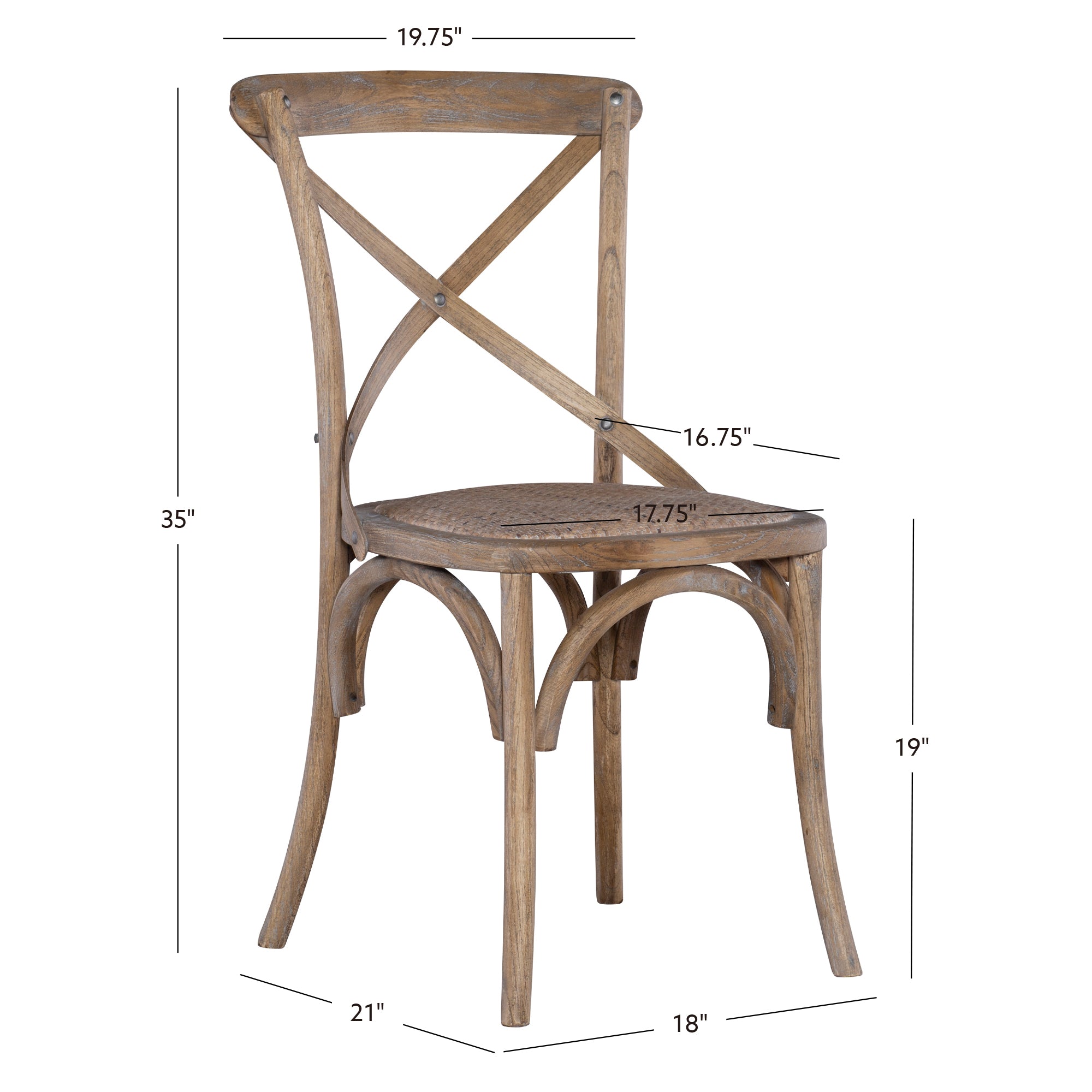 Hyde Gray Wash Bentwood Chair (Set of 2) – Linon Home & Design LLC