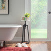 Aurora White Marble Black Adjustable Drink Table