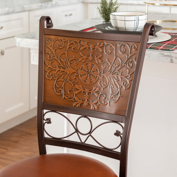 Bernet Copper Stamped Counter Stool