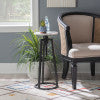 Aurora White Marble Black Adjustable Drink Table