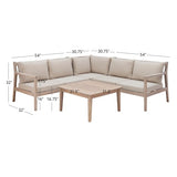 Svana Beige or Navy 4PC Sectional Set
