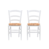 Venezia White Rush Seat Dining Chair (Set of 2)