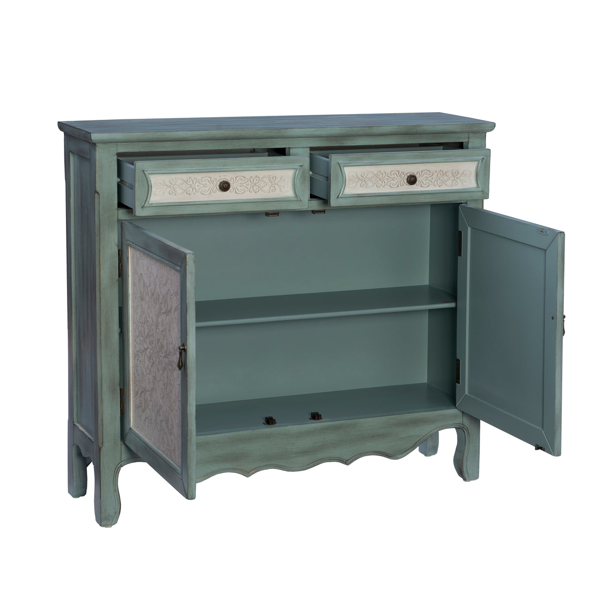 Clancy Antique Blue And White Console