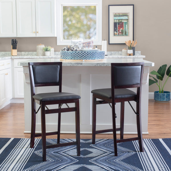 Keira Gray wash Padded Back Folding Bar Stool