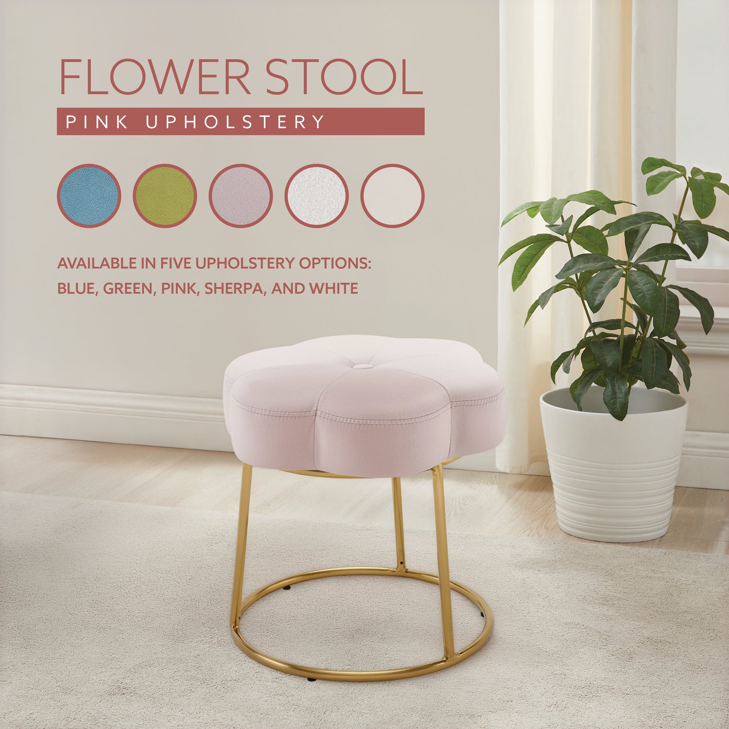 Flower Vanity Stool