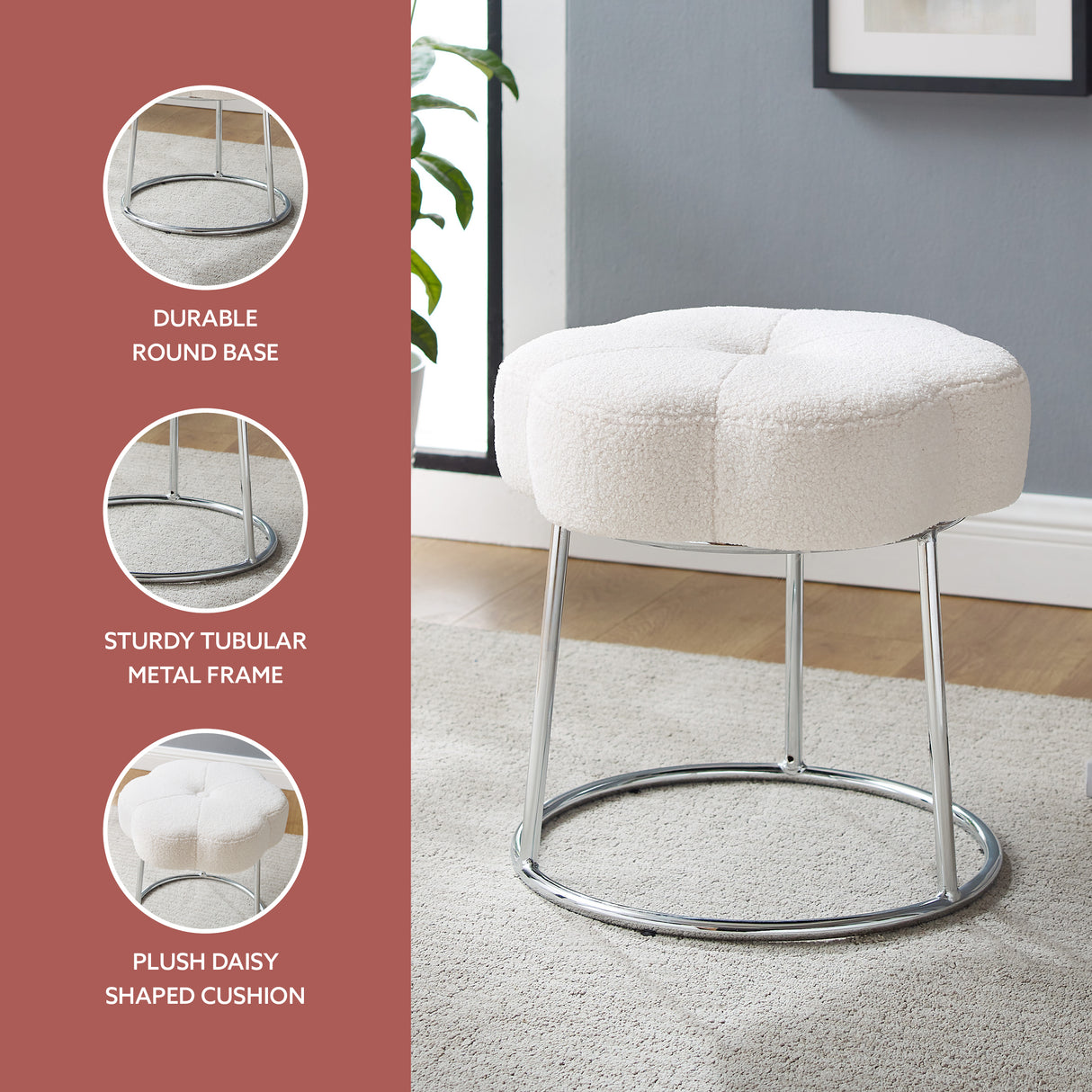 Flower Vanity Stool