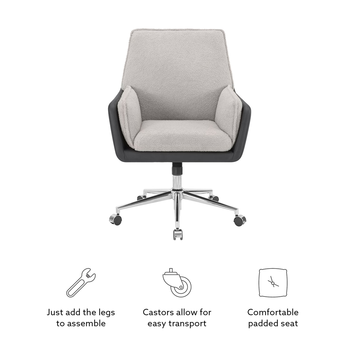 Maddie Black Gray Swivel Office Chair