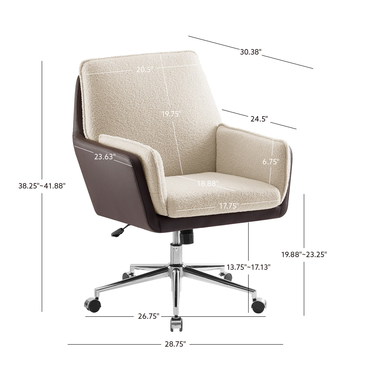 Maddie Black Gray Swivel Office Chair