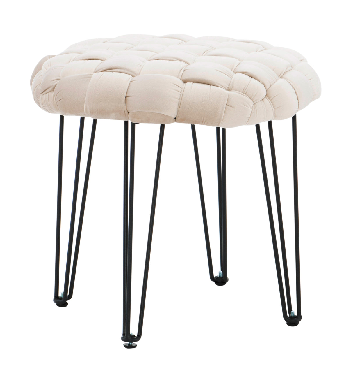 Scarlet Round Ottoman Stool