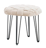 Scarlet Round Ottoman Stool