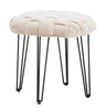 Scarlet Round Ottoman Stool