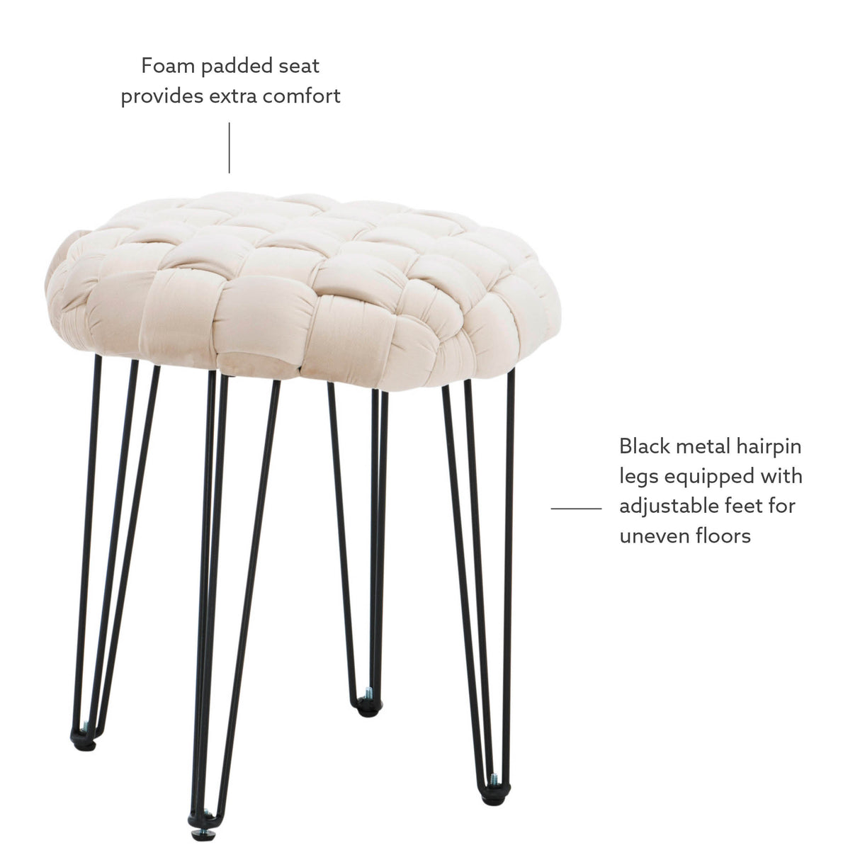 Scarlet Round Ottoman Stool