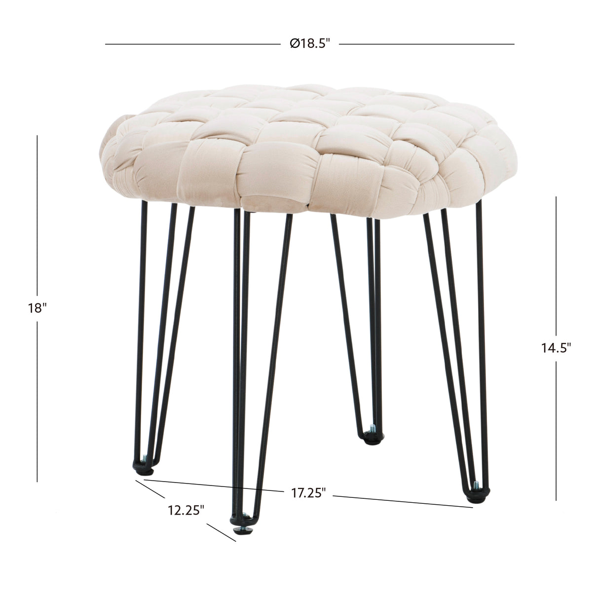 Scarlet Round Ottoman Stool