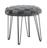 Scarlet Round Ottoman Stool