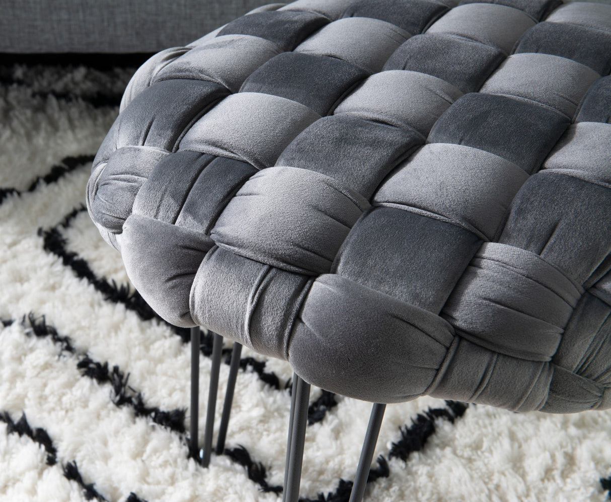 Scarlet Round Ottoman Stool