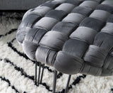 Scarlet Round Ottoman Stool