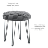 Scarlet Round Ottoman Stool