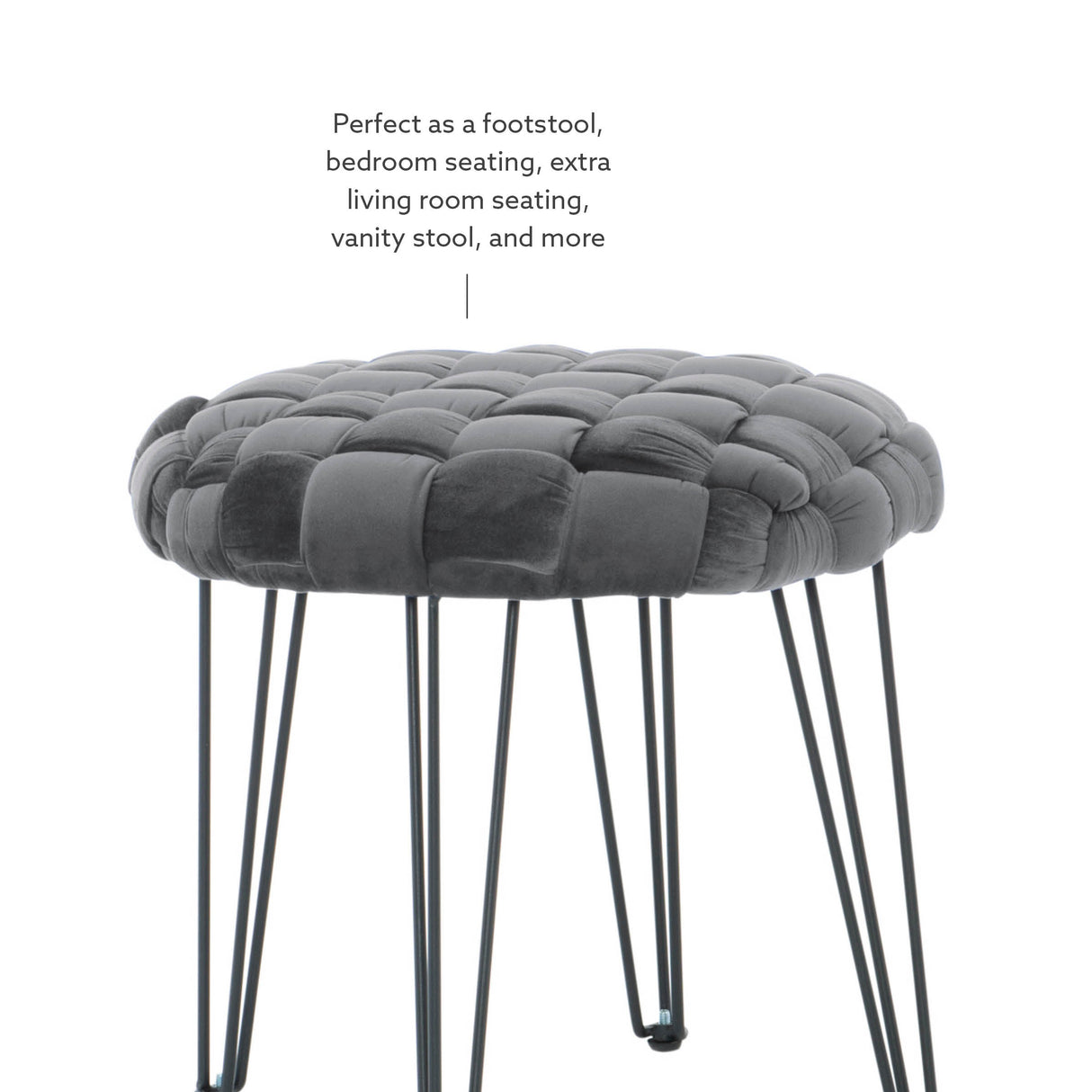 Scarlet Round Ottoman Stool