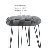 Scarlet Round Ottoman Stool