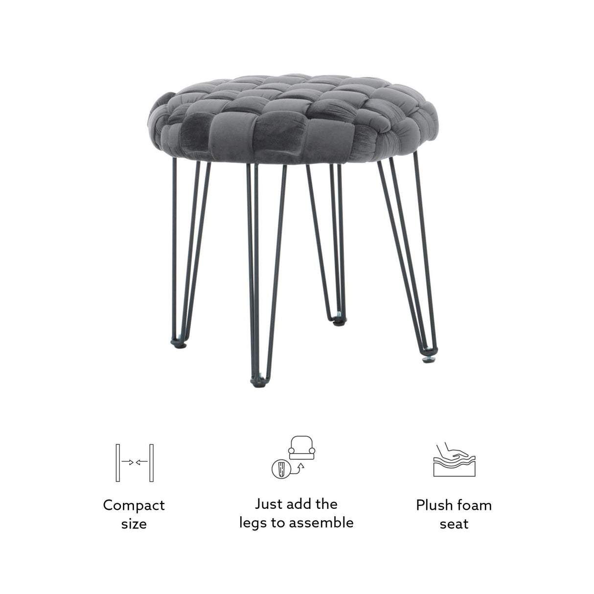 Scarlet Round Ottoman Stool