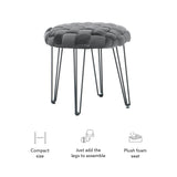 Scarlet Round Ottoman Stool
