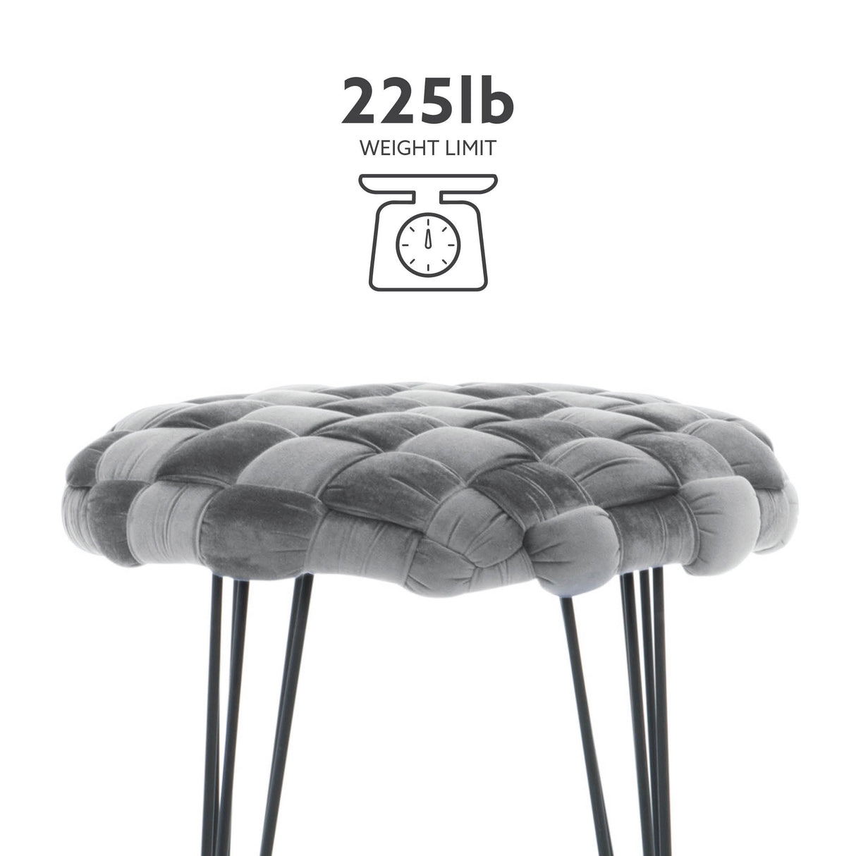 Scarlet Round Ottoman Stool