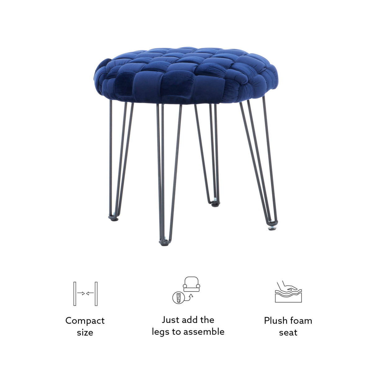Scarlet Round Ottoman Stool