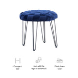 Scarlet Round Ottoman Stool