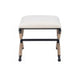 Campaign Linen Accent Stool
