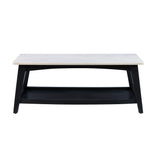 Quincey Dark Grey Marble And Wood Coffee Table