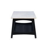 Quincey Dark Grey Marble And Wood Coffee Table