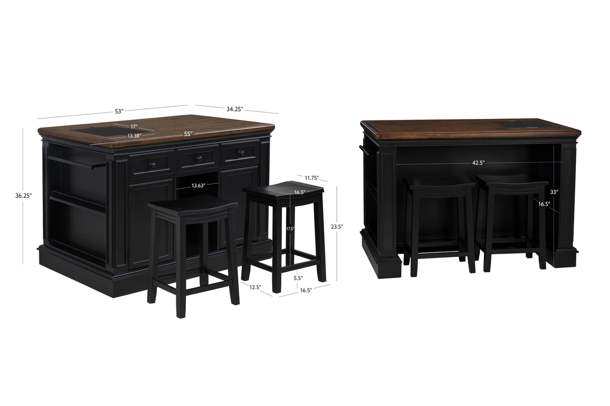 Penda Kitchen Island w/Stools