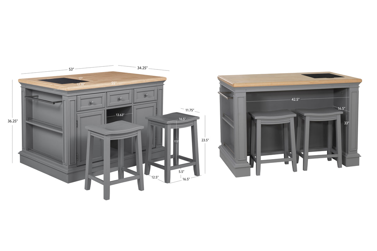 Penda Kitchen Island w/Stools