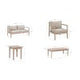 Svana Natural 5 Piece Conversation Set