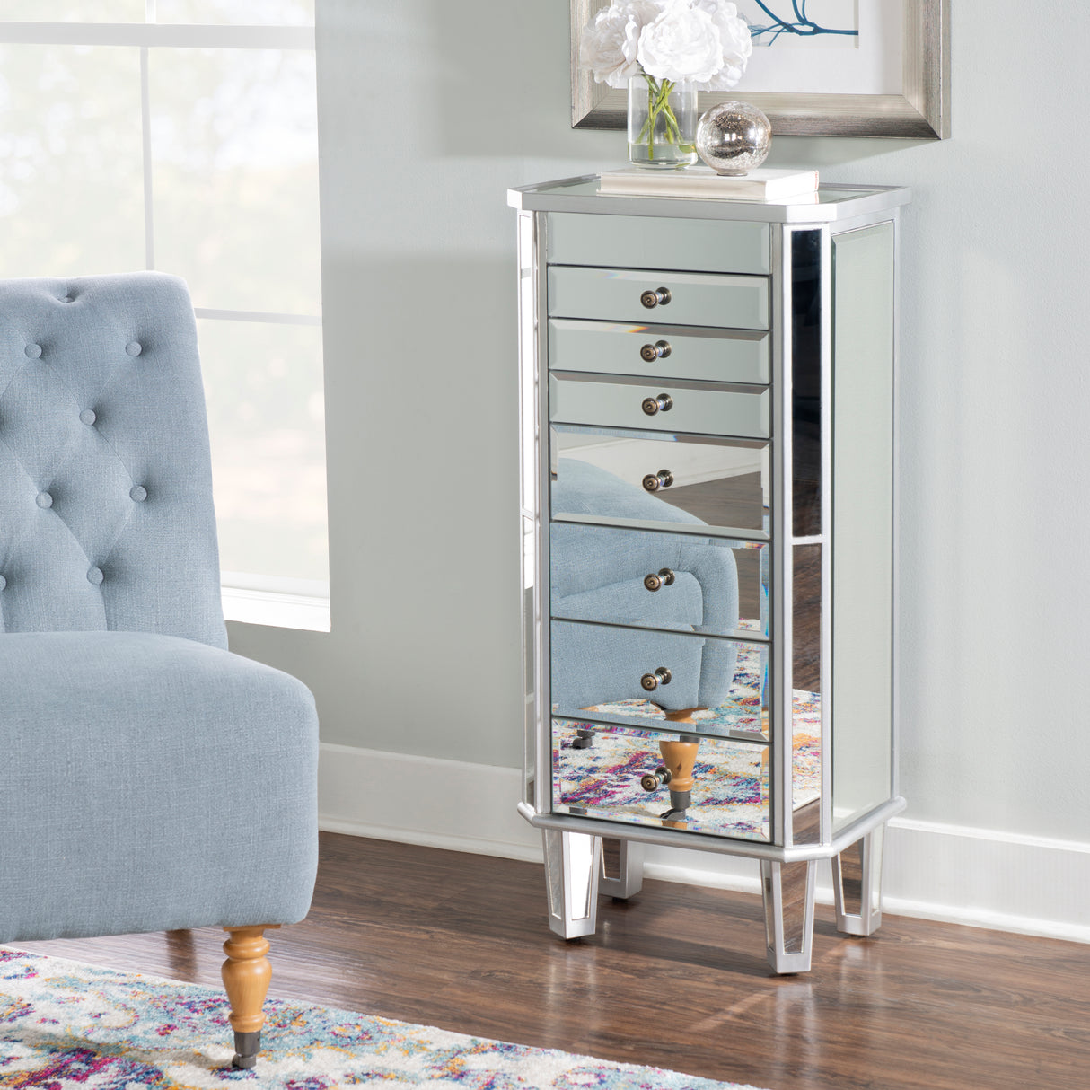 Milan Mirrored Jewelry Armoire