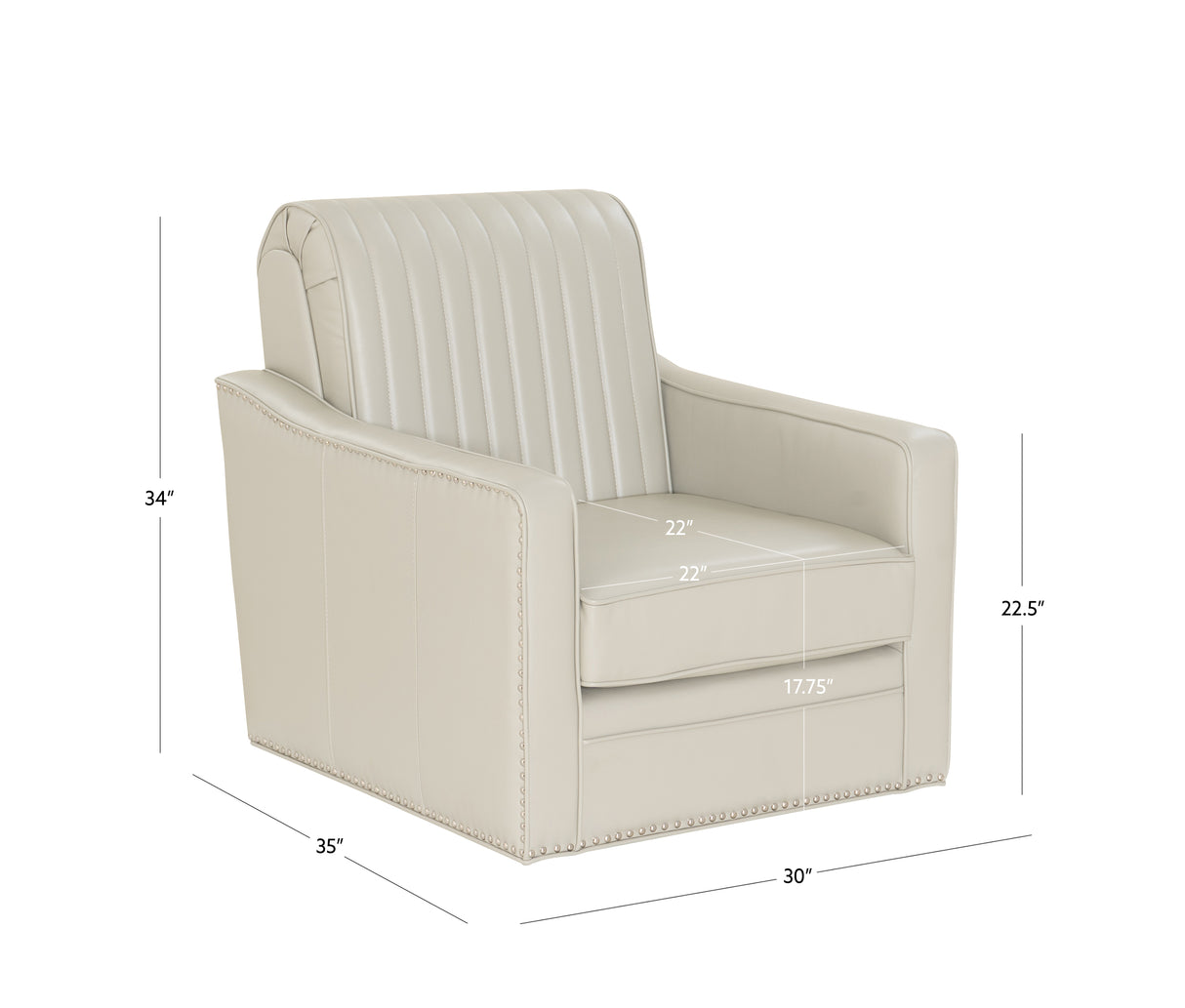 Carter Swivel Faux Leather Accent Chair